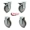 Service Caster 6 Inch Gray Polyurethane Swivel Top Plate Caster Set with 2 Brakes 2 Rigid SCC SCC-20S614-PPUB-PLB-2-R614-2 - alternate 1